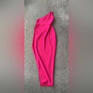 Pink one shoulder dress- brand new- Small